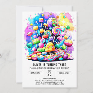 Colorful Sweet Chocolate Birthday Invitation