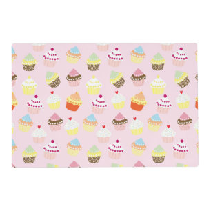 Colorful Sweet Cupcakes Pattern Placemat