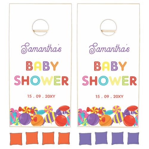 Colorful Sweet Fun Candy Baby Shower Cornhole Set