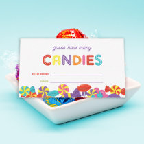 Colorful Sweet Fun Candy Baby Shower Game Card