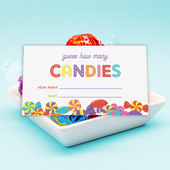 Colorful Sweet Fun Candy Baby Shower Game Card by Invitationboutique at Zazzle