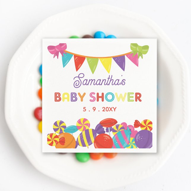 Colorful Sweet Fun Candy Theme Baby Shower Napkins (Creator Uploaded)