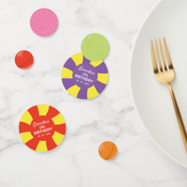 Colorful Sweet Fun Candy Theme Birthday Party Confetti