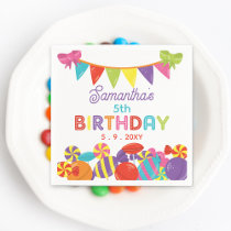 Colorful Sweet Fun Candy Theme Birthday Party Napkins