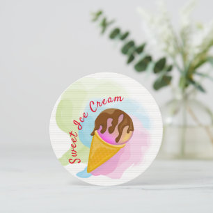 Colorful sweet ice cream in a cone