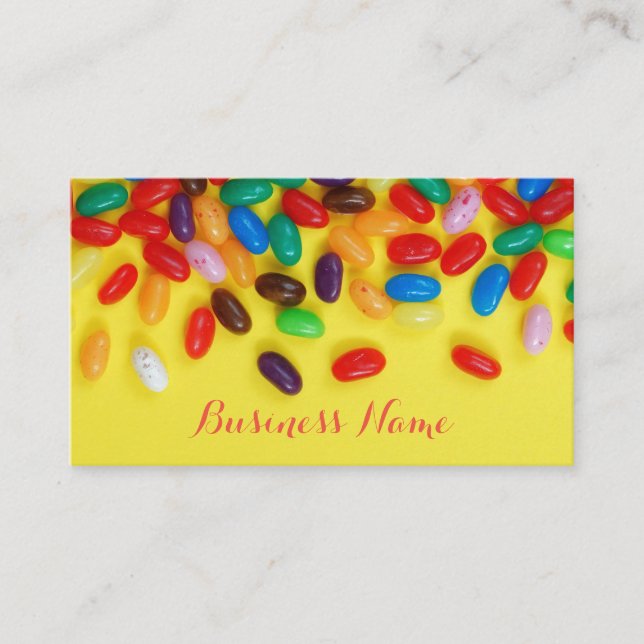 Colorful sweet jelly beans business card (Front)