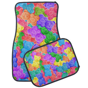 Colorful sweet jelly bears, gummy candies. Seamles Car Floor Mat