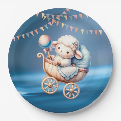 Colorful Sweet Little Lamp Baby Shower Party Paper Plates