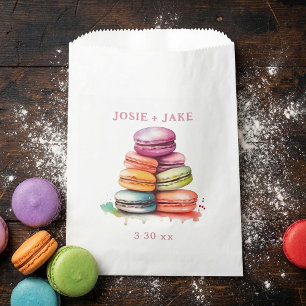 Colorful sweet macaroons favor bags