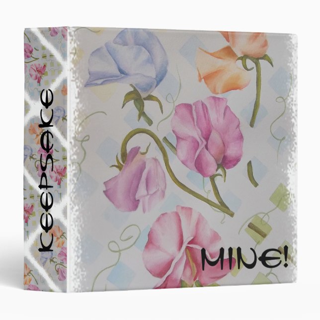 COLORFUL SWEET PEAS 3 RING BINDER (Front/Spine)