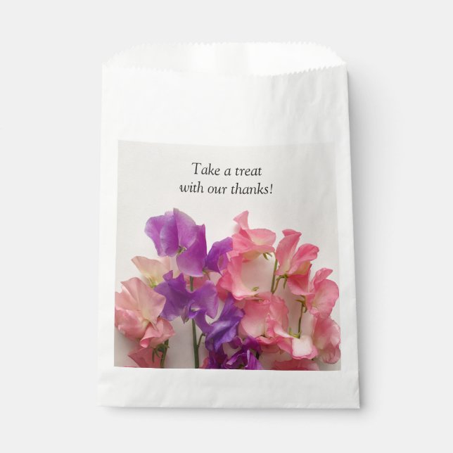 Colorful sweet peas favor bag (Front)