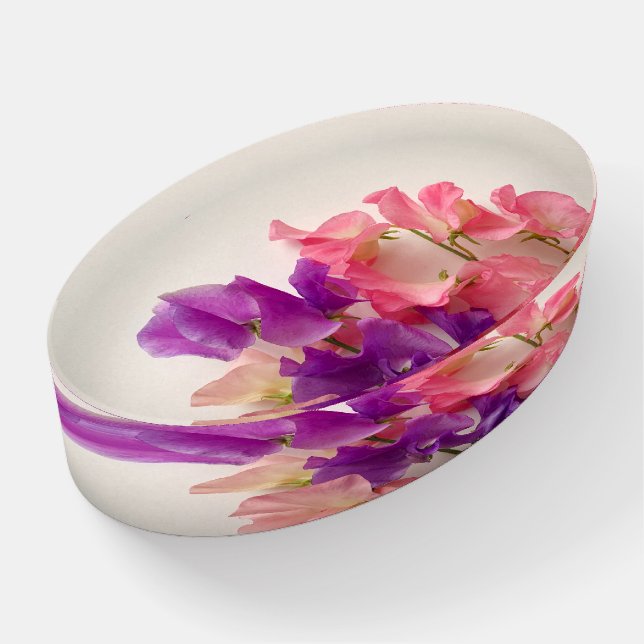 Colorful sweet peas paperweight (Angled)