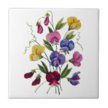 Colorful Sweet Peas Tile at Zazzle