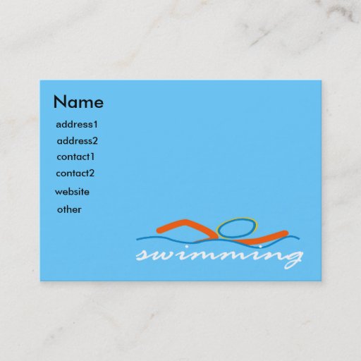 Customizable Colorful Swim Symbol Business Card Templates