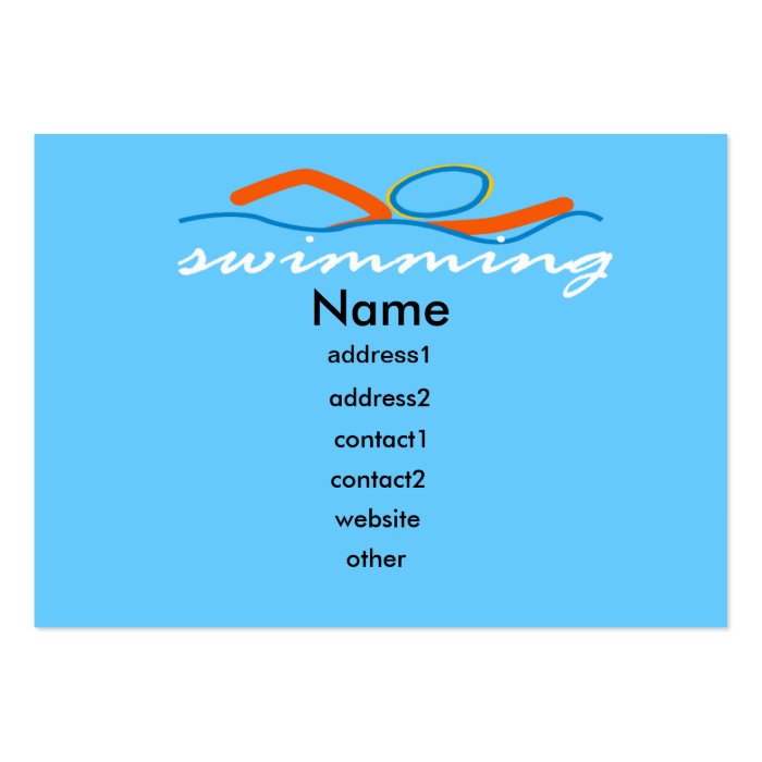Colorful Swim Symbol V #2 Business Card Template