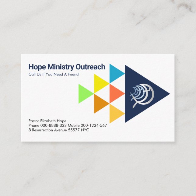 Colorful Swimming Christian Ichthus  Business Card (Front)