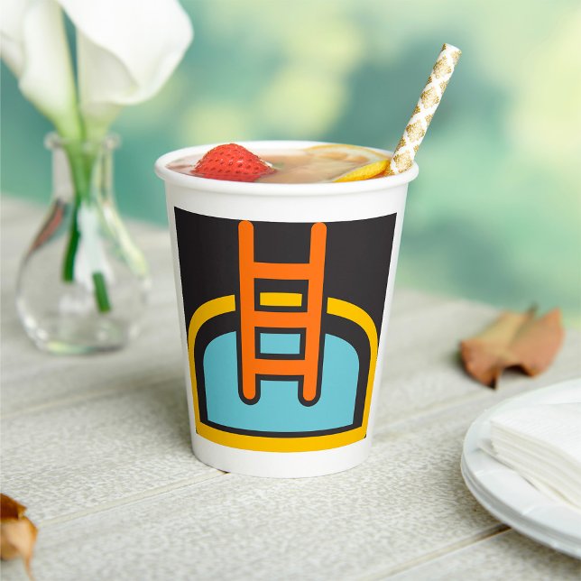 Colorful Swimming Pool Icon Paper Cups (Creator Uploaded)