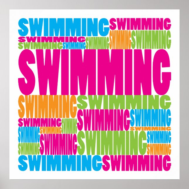 Colorful Swimming Poster (Front)