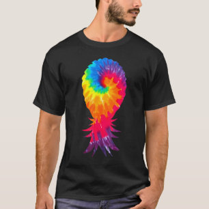 Colorful Swinger Upside Down Tie Dye Pineapple T-Shirt