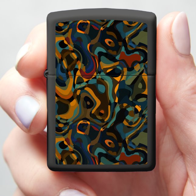 colorful swirl abstract 5 zippo lighter | Zazzle