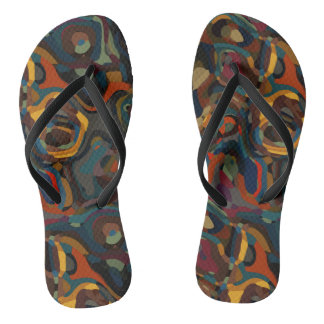 colorful swirl abstract flip flops