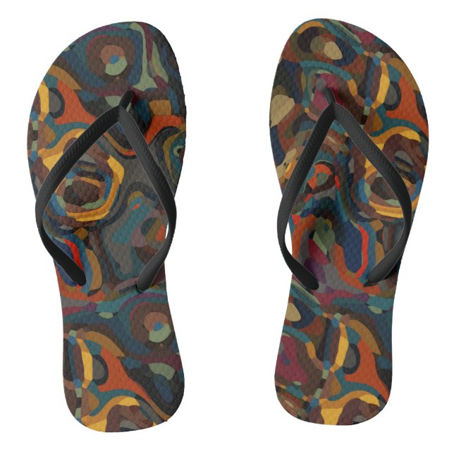 colorful swirl abstract flip flops (Footbed)