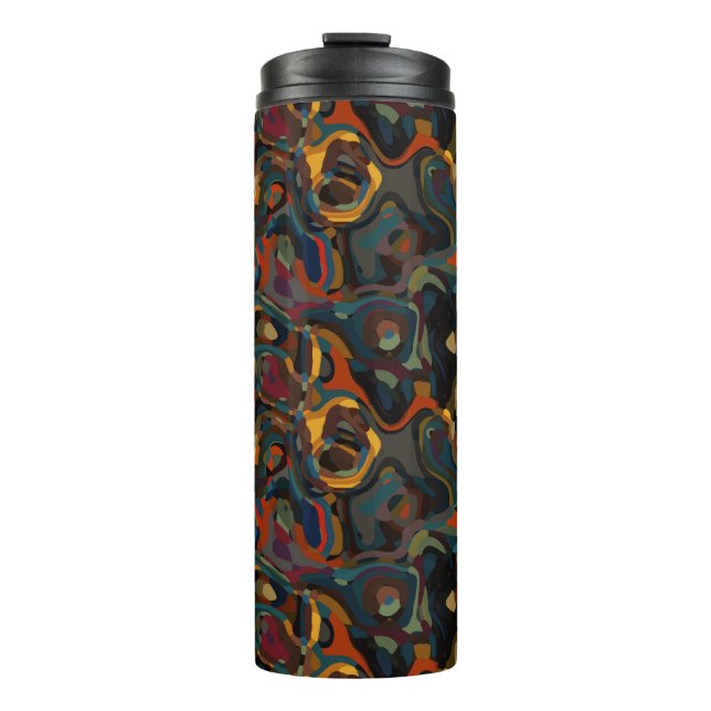 colorful swirl abstract thermal tumbler (Front)