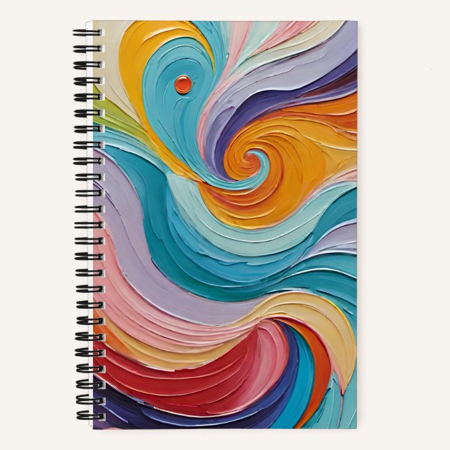 Colorful swirl art pattern notebook (Front)