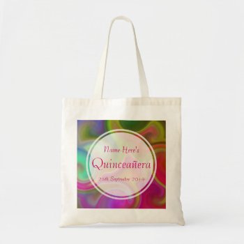 Colorful Swirl Design Quinceanera. Tote Bag by Metarla_Occasions at Zazzle