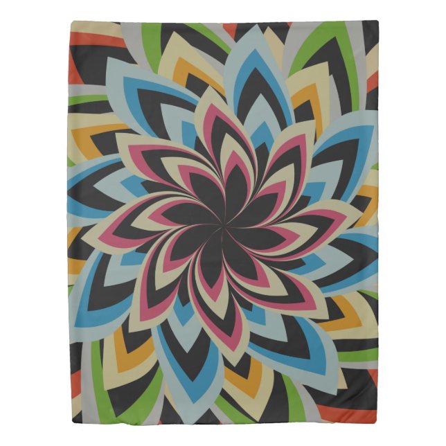 COLORFUL SWIRL FLOWERS  DUVET COVER (Front)