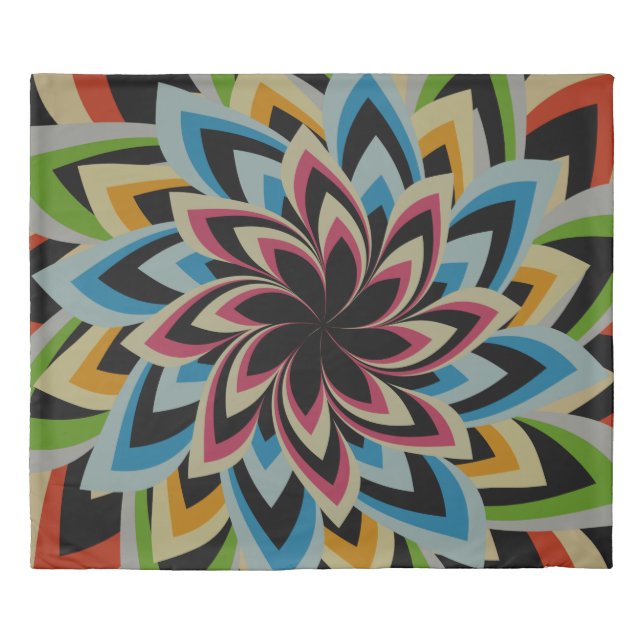 COLORFUL SWIRL FLOWERS  DUVET COVER (Front)