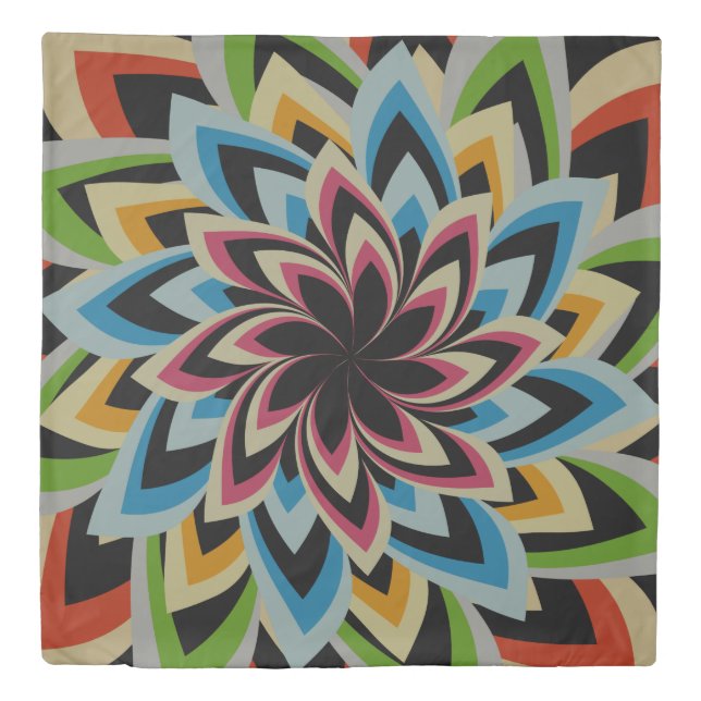 COLORFUL SWIRL FLOWERS  DUVET COVER (Front)