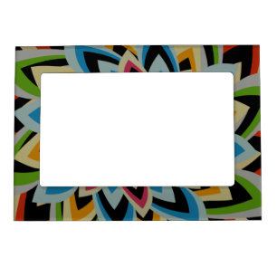 COLORFUL SWIRL FLOWERS   MAGNETIC FRAME