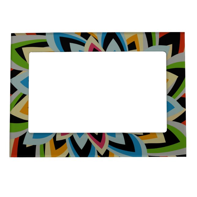 COLORFUL SWIRL FLOWERS   MAGNETIC FRAME (Front)
