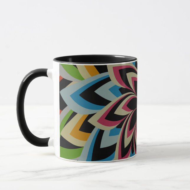 COLORFUL SWIRL FLOWERS   MUG (Left)