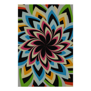 COLORFUL SWIRL FLOWERS   PHOTO PRINT