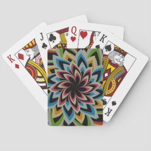 COLORFUL SWIRL FLOWERS POKER CARDS