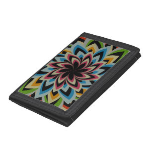 COLORFUL SWIRL FLOWERS TRI-FOLD WALLET