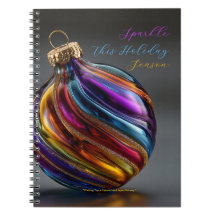 Colorful Swirl Glass Ornament Sparkle Holiday