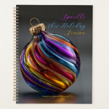 Colorful Swirl Glass Ornament Sparkle Holiday