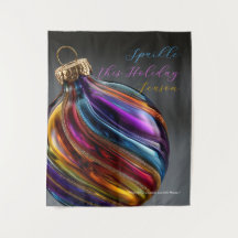Colorful Swirl Glass Ornament Sparkle Holiday
