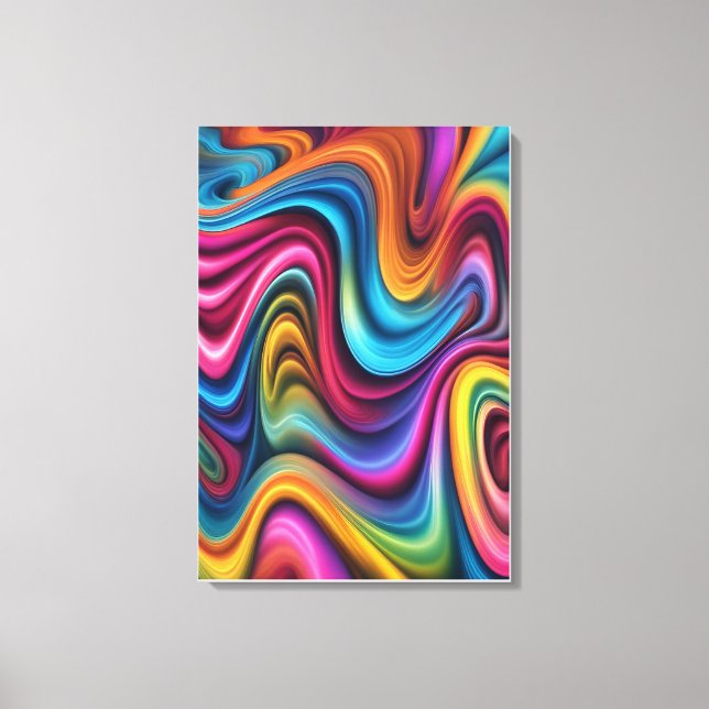 Colorful Swirl Graphic Art Design Canvas Print (Front)