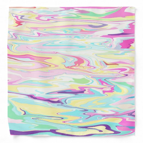 Colorful Swirl Liquid Painting Aesthetic Design Bandana