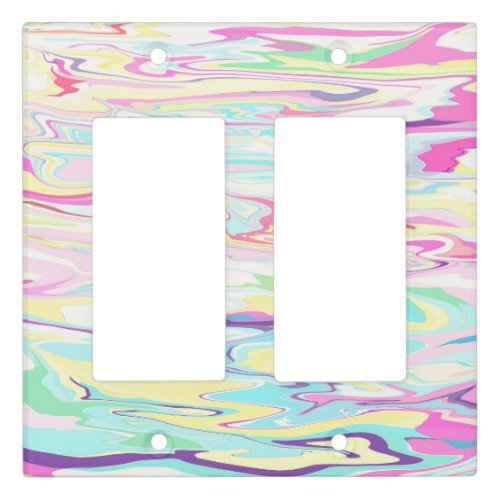 Colorful Swirl Liquid Painting Aesthetic Design Light Switch Cover
