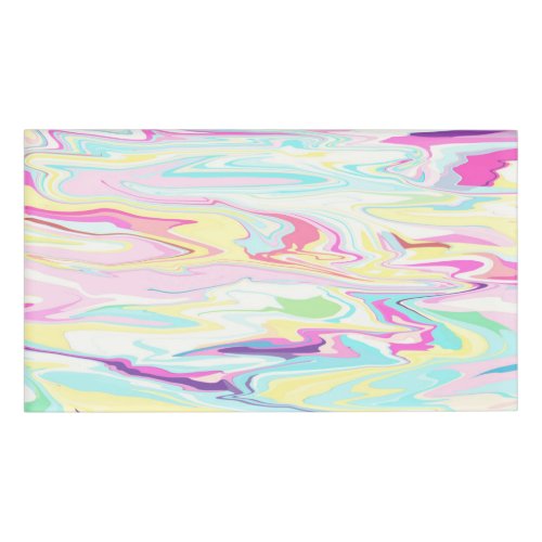 Colorful Swirl Liquid Painting Aesthetic Design Name Tag