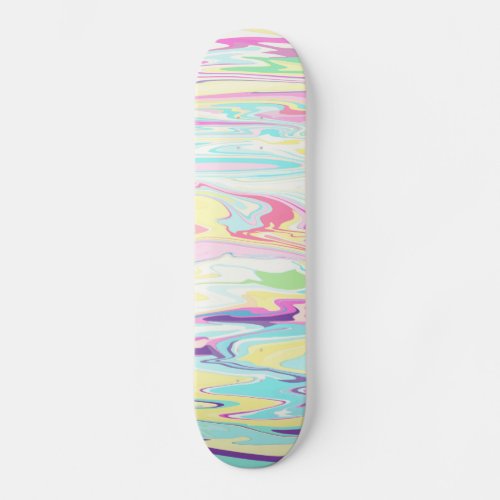 Colorful Swirl Liquid Painting Aesthetic Design Skateboard