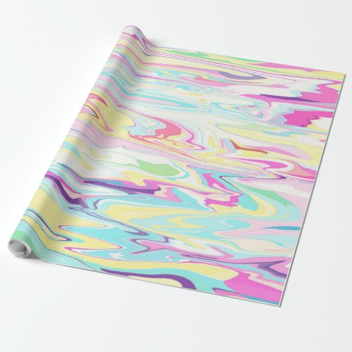 Colorful Swirl Liquid Painting Aesthetic Design Wrapping Paper