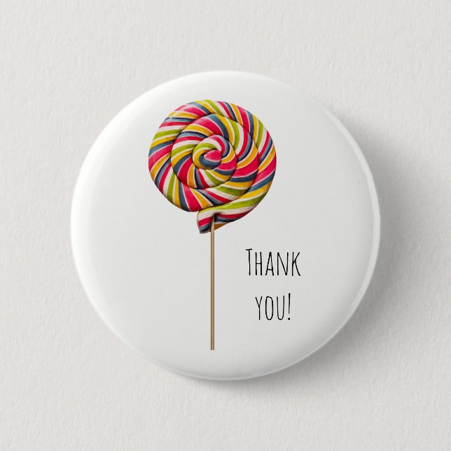 Colorful Swirl Lollipop Button (Front)