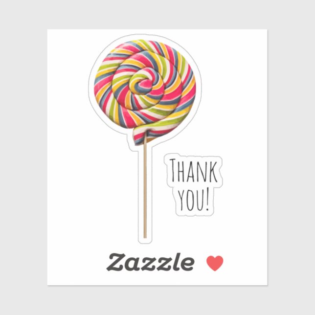 Colorful Swirl Lollipop Contour Sticker (Sheet)