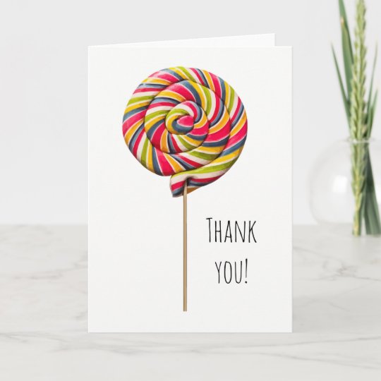 colorful swirl lollipop greeting card